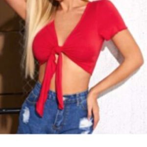 Tie front crop top